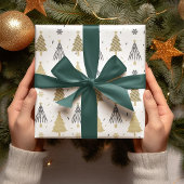 Chic Luxury Modern Gold kerstbomen Cadeaupapier
