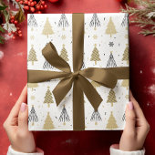 Chic Luxury Modern Gold kerstbomen Cadeaupapier