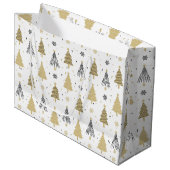 Chic Luxury Modern Gold kerstbomen Groot Cadeauzakje (Voorkant Gekanteld)