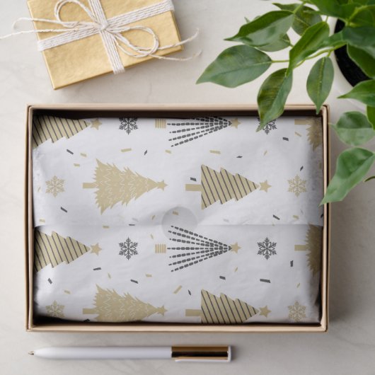 Chic Luxury Modern Gold kerstbomen Tissuepapier (Geschenk)