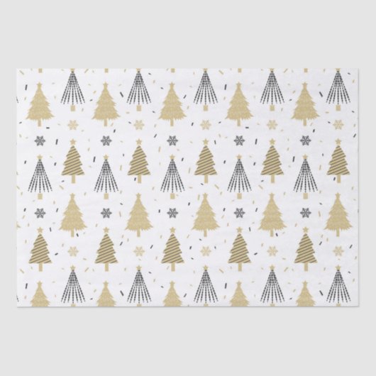 Chic Luxury Modern Gold kerstbomen Tissuepapier (Voorkant)