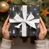 Chic Luxury Modern kerstboompatroon Cadeaupapier