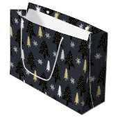 Chic Luxury Modern kerstboompatroon Groot Cadeauzakje (Voorkant Gekanteld)