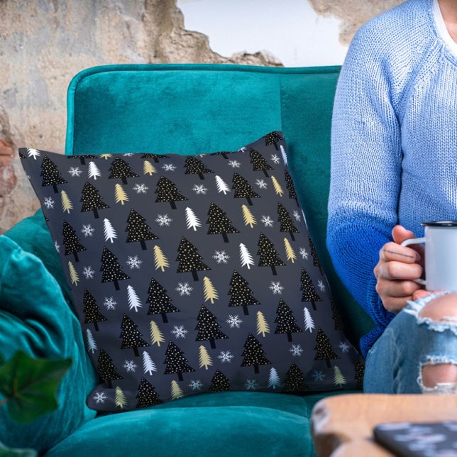 Chic Luxury Modern kerstboompatroon Kussen (Creator heeft geüpload)