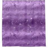 Chic Luxury Paars Silver Glitter Patroon Douchegordijn (Voorkant)