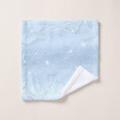 Chic Luxury Pastel Blue Silver Glitter Bath Towel Bad Handdoek (Wasdoekje)
