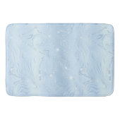Chic Luxury Pastel Blue Silver Glitter Patroon Badmat (Voorkant)