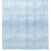 Chic Luxury Pastel Blue Silver Glitter Patroon Douchegordijn (Voorkant)