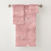 Chic Luxury roze Silver Glitter Bad Handdoek (Insitu)