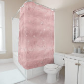 Chic Luxury roze Silver Glitter Douchegordijn (In situ)