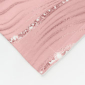Chic Luxury roze Silver Glitter Fleece Deken (Hoek)