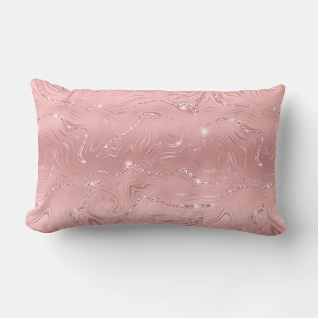 Chic Luxury roze Silver Glitter Kussen (Voorkant)
