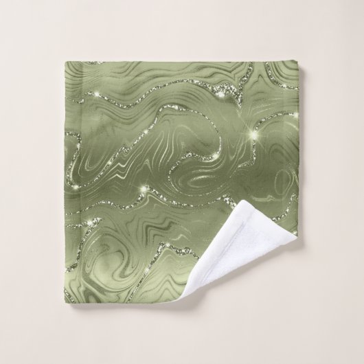 Chic Luxury Silver Glitter Bath Towel Set Bad Handdoek (Wasdoekje)