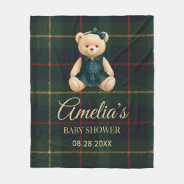 Chic Luxury Teddy Bear Baby Shower  Fleece Deken
