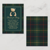 Chic Luxury Teddy Bear Baby Shower  Informatiekaartje (Voorkant / Achterkant)