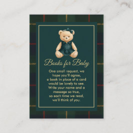 Chic Luxury Teddy Bear Baby Shower  Informatiekaartje