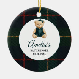 Chic Luxury Teddy Bear Baby Shower  Keramisch Ornament