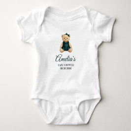 Chic Luxury Teddy Bear Baby Shower  Romper