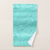 Chic Luxury Turquoise Silver Glitter Bad Handdoek (Handdoek)