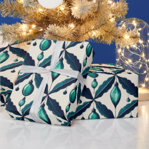 Chic Luxury Waterverf Blue Decorations Cadeaupapier