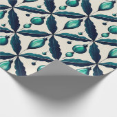 Chic Luxury Waterverf Blue Decorations Cadeaupapier (Hoek)