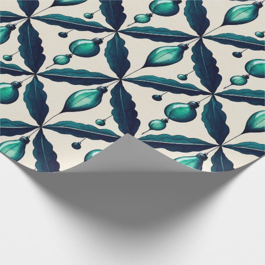 Chic Luxury Waterverf Blue Decorations Cadeaupapier (Hoek)