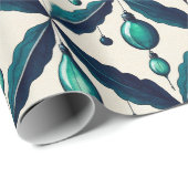 Chic Luxury Waterverf Blue Decorations Cadeaupapier (Rol Hoek)