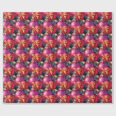 Chic Luxury Waterverf Paarse Bauble Cadeaupapier (Vlak)