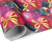 Chic Luxury Waterverf Paarse Bauble Cadeaupapier (Rol Hoek)