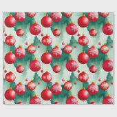 Chic Luxury Waterverf Red Decorations Cadeaupapier (Vlak)