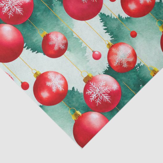 Chic Luxury Waterverf Red Decorations Tissuepapier (Detail)