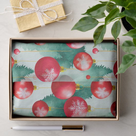 Chic Luxury Waterverf Red Decorations Tissuepapier (Geschenk)