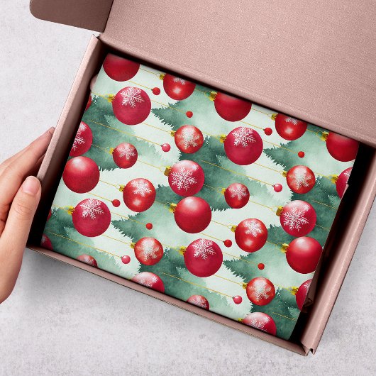 Chic Luxury Waterverf Red Decorations Tissuepapier