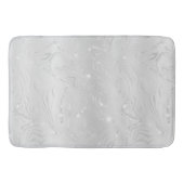 Chic Luxury White Silver Glitter Patroon Badmat (Voorkant)