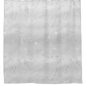 Chic Luxury White Silver Glitter Patroon Douchegordijn (Voorkant)