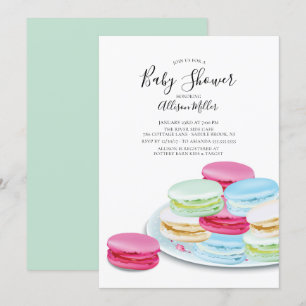 Chic Macaroon Baby shower Invitation Kaart