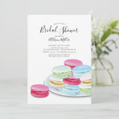 Chic Macaroon bruids douche uitnodiging (Staand voorkant)