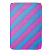 Chic Magenta Bright Blue Turquoise roze Chevrons Badmat (Voorkant Verticaal)