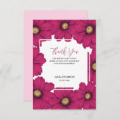 Chic Magenta Cosmos Floral Botanical Bedankt (Voorkant / Achterkant)