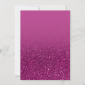 Chic Magenta Glitter Ombre Girly Foto Afstuderen Aankondiging (Achterkant)
