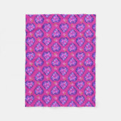 Chic Magenta Hearts and Flowers Fleece Blanket (Voorkant)