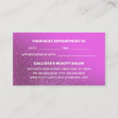 Chic Magenta Paarse Glitter Gradient Typografie Afsprakenkaartje (Achterkant)