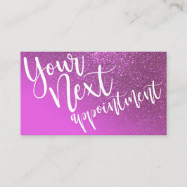 Chic Magenta Paarse Glitter Gradient Typografie Afsprakenkaartje