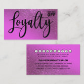 Chic Magenta Paarse Glitter Gradient Typografie Klantenkaartje (Voorkant / Achterkant)
