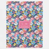 Chic magenta roze waterverf bloemen cadeau dochter fleece deken (Voorkant)