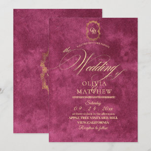 Chic Magenta Wedding Kaart