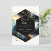 Chic magische hemelse bruiloft save the date (Staand voorkant)