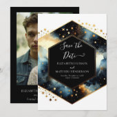 Chic magische hemelse bruiloft save the date (Voorkant / Achterkant)