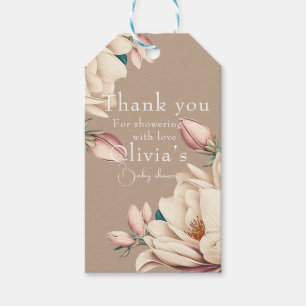 chic magnolia floral cadeaulabel