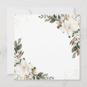 Chic Magnolia Floral Greenery Wedding Square Kaart (Achterkant)